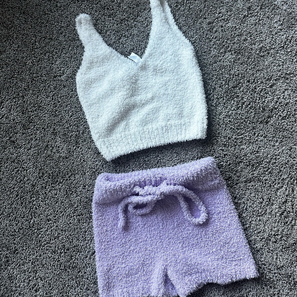 Cozy White and Purple Pajama Set